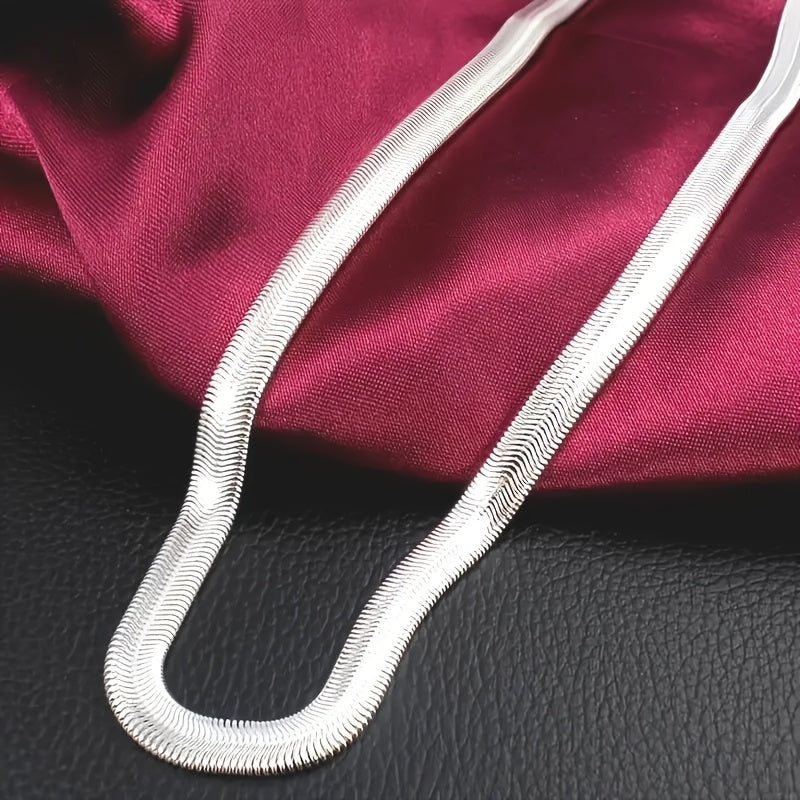 925 Sterling Silver Flat Snake Chain Necklace Unisex Gift