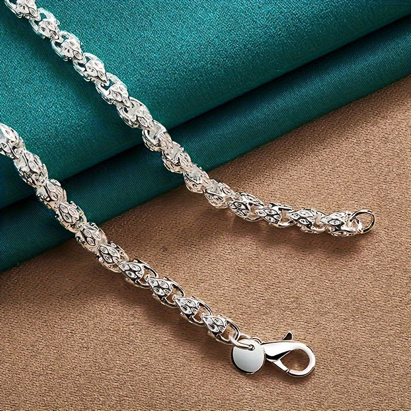 Elegant 925 Sterling Silver Bamboo Chain Necklace - Hypoallergenic & Nickel-Free, Modern Minimalist Design - Perfect Gift for Any Occasion, Men And Women, Fashion Jewelry, Avant-garde Style