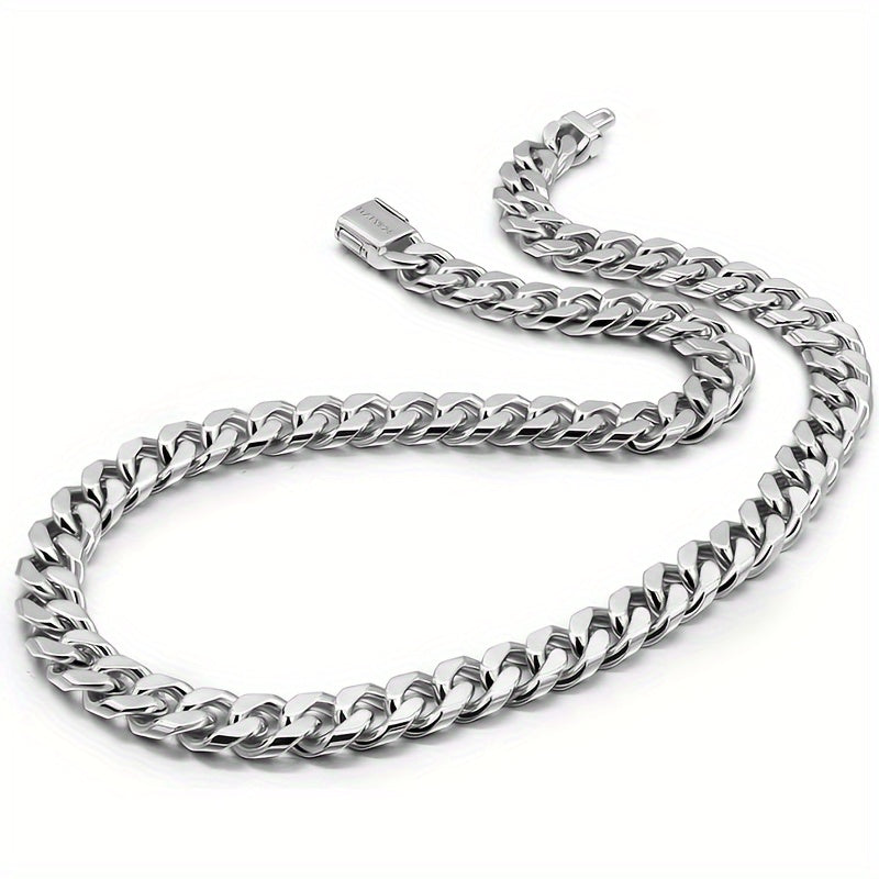 Stylish 925 Silver Cuban Link Necklace Hypoallergenic Silver