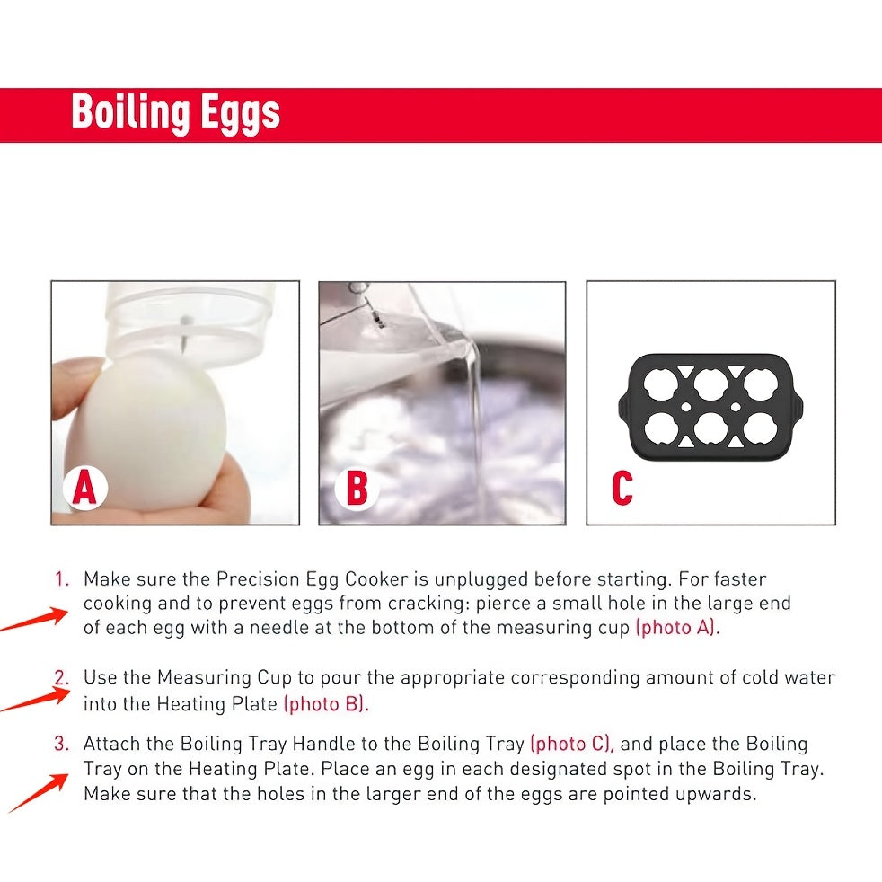 Evoloop Rapid Egg Cooker For Hard Boiled Eggs, Poached Eggs, Scrambled Eggs, Or Omelets With Auto Shut Off