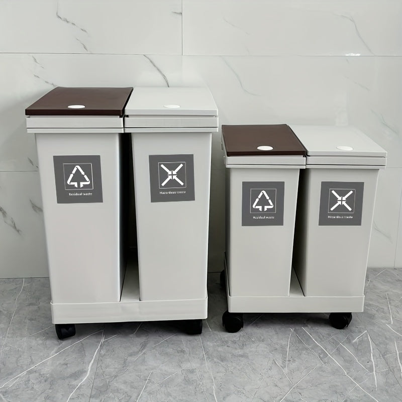 Large-Capacity Oversized Sorting Trash Bins with Wheels