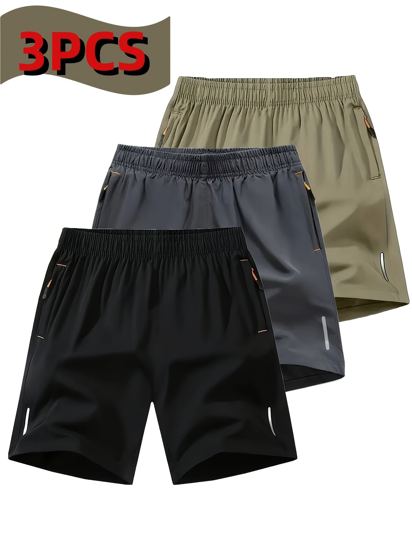 Men'S Three-Piece Set of Casual Sports Shorts