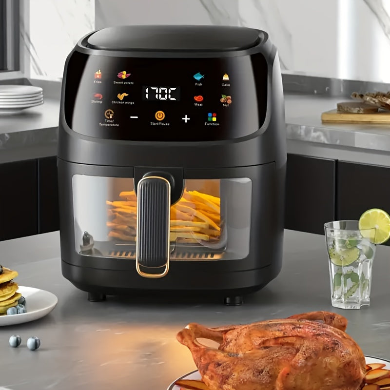 Electric Air Fryer Oven with Smart Cooking Programs, Large Capacity Multifunctional Touch Control