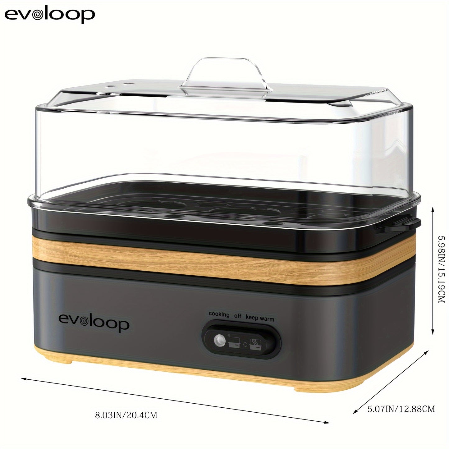 Evoloop Rapid Egg Cooker For Hard Boiled Eggs, Poached Eggs, Scrambled Eggs, Or Omelets With Auto Shut Off