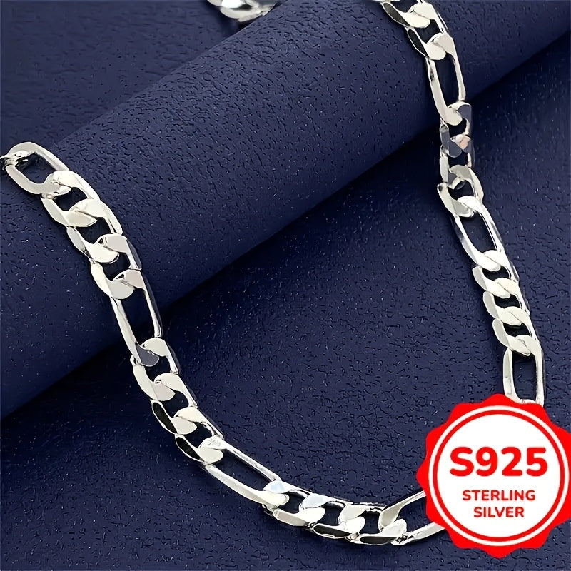 925 Sterling Silver Figaro Necklace Nickel Free Lead Free