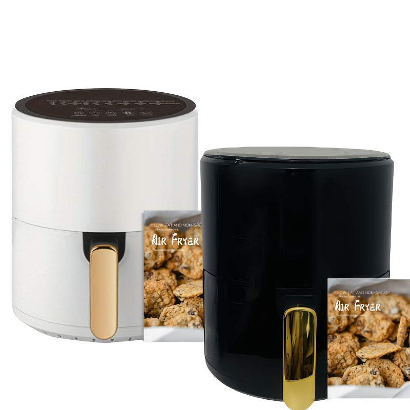 Air Fryer 6.5QT, Smart Home Visual Touch Screen Electric Fryer Oil-free Multifunctional Potato Chip Oven Crispy Skin, Baking, Reheating, Baking Fast and Easy To Eat White&black