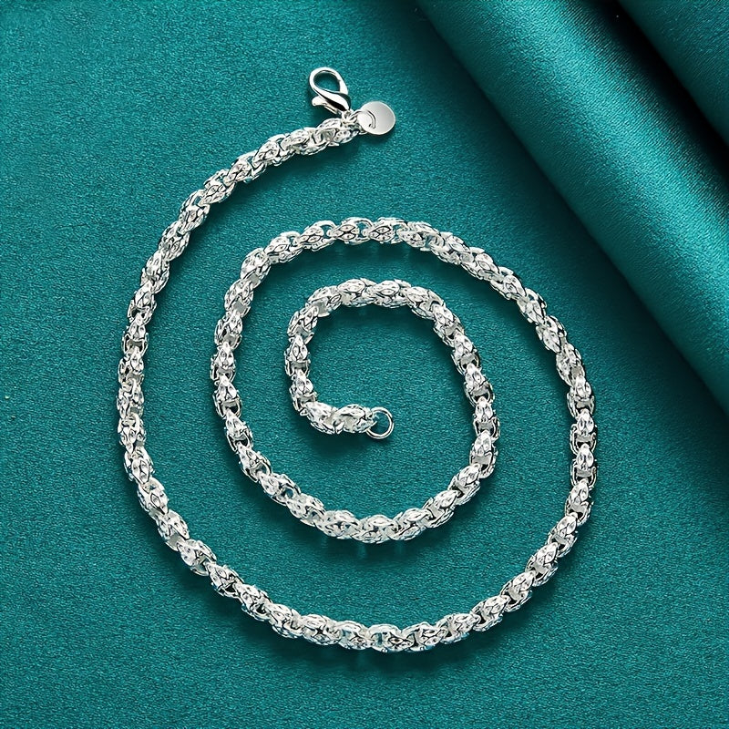 Elegant 925 Sterling Silver Bamboo Chain Necklace - Hypoallergenic & Nickel-Free, Modern Minimalist Design - Perfect Gift for Any Occasion, Men And Women, Fashion Jewelry, Avant-garde Style