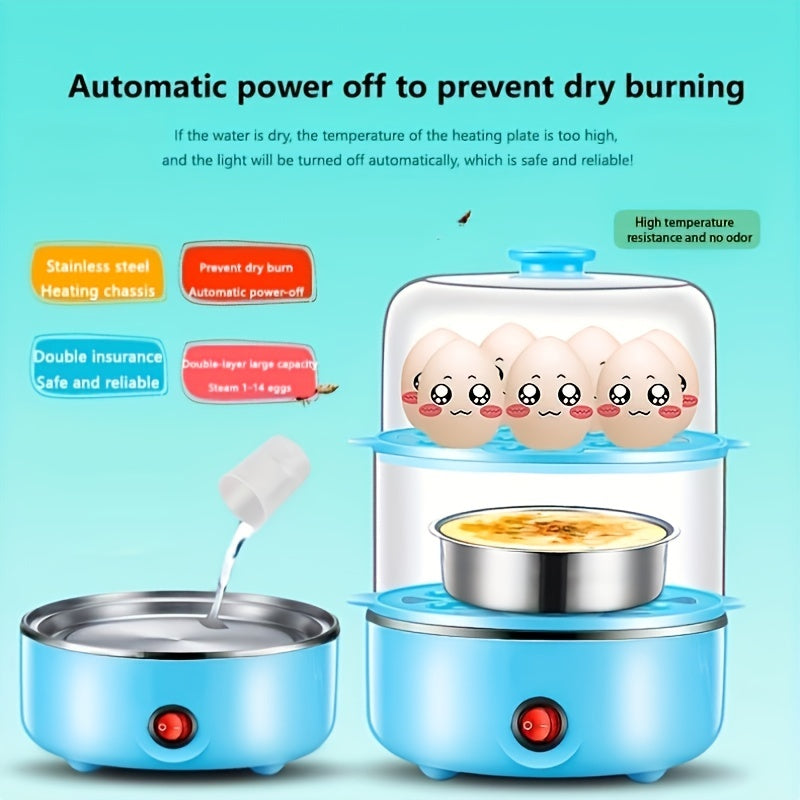 1pc Stainless Steel Electric Egg Cooker for Easy Boiled Eggs