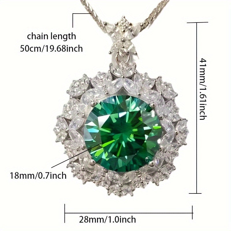 1pc S925 Silver With 18K Gold Plated Inlaid 5cts-10cts Moissanite Necklace
