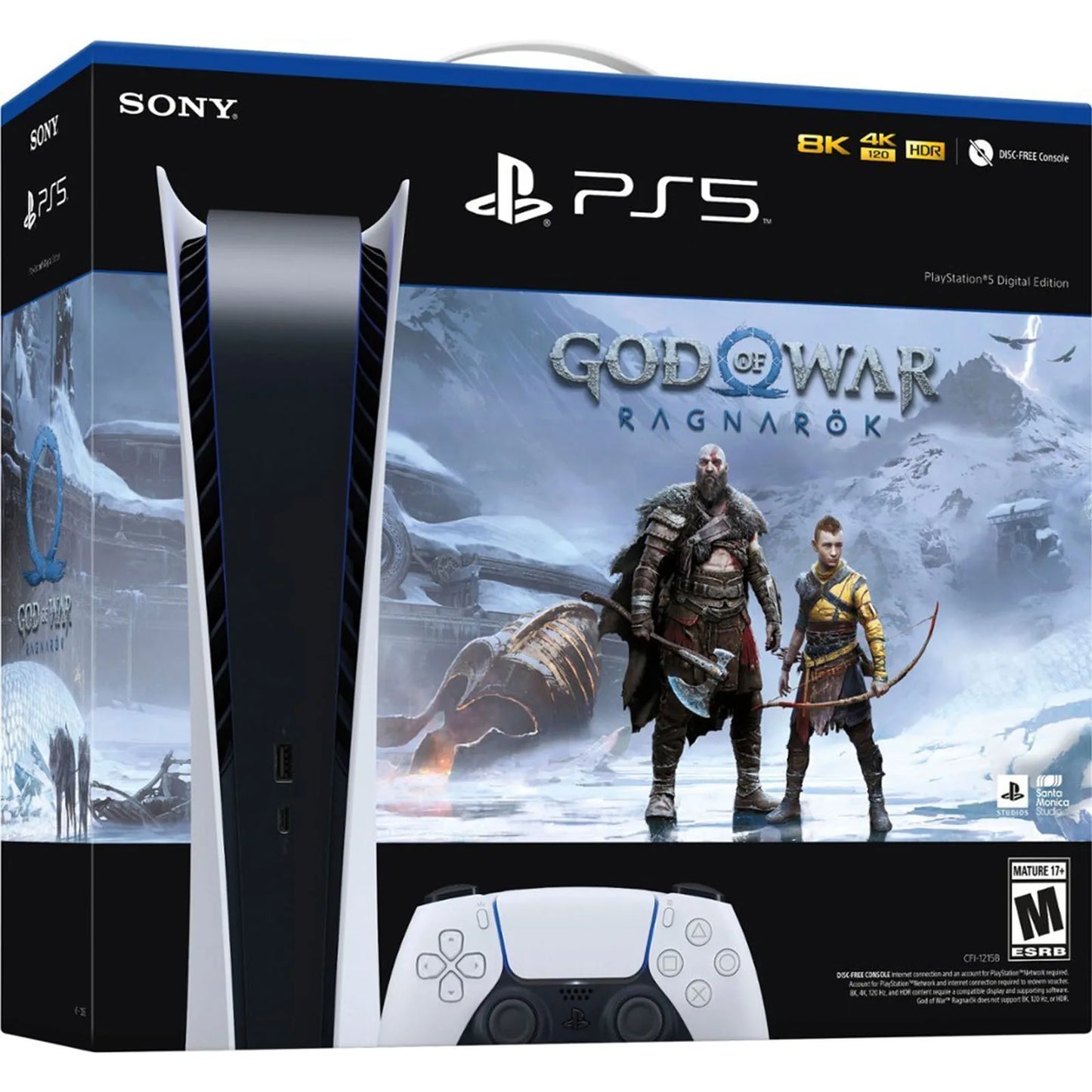 Sony PS5 Digital Edition Bundle - God of War Ragnark PS5