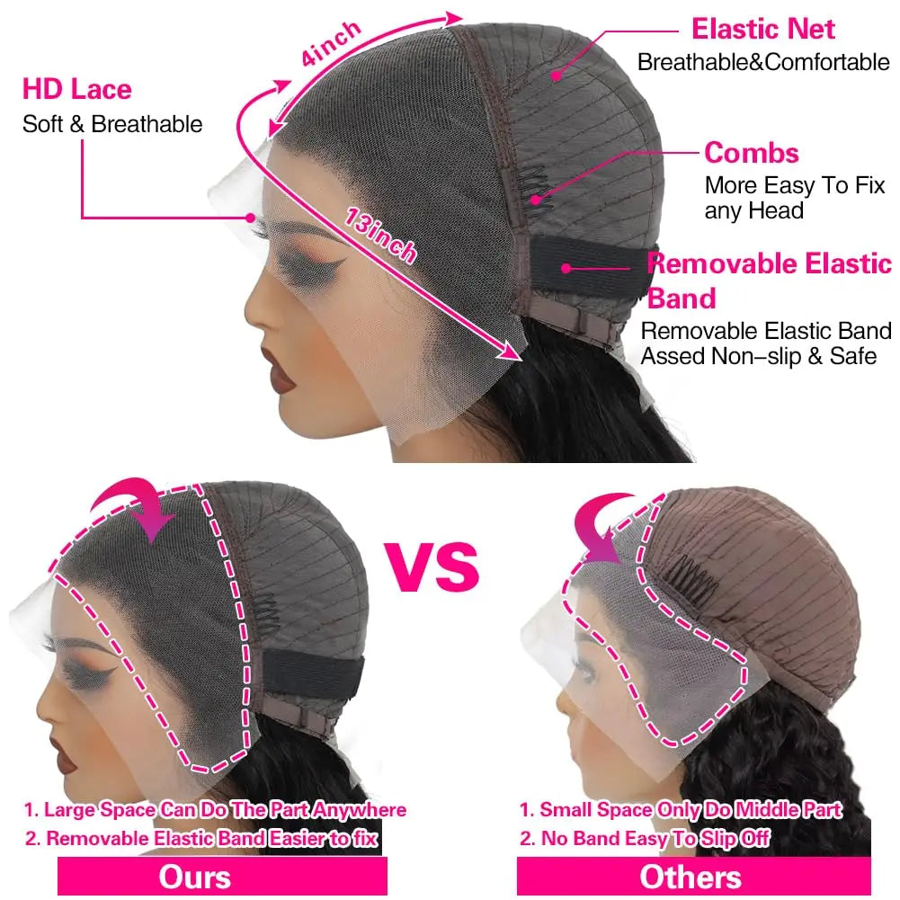 WXG Body Wave Human Hair HD Lace Front Wig Brazilian