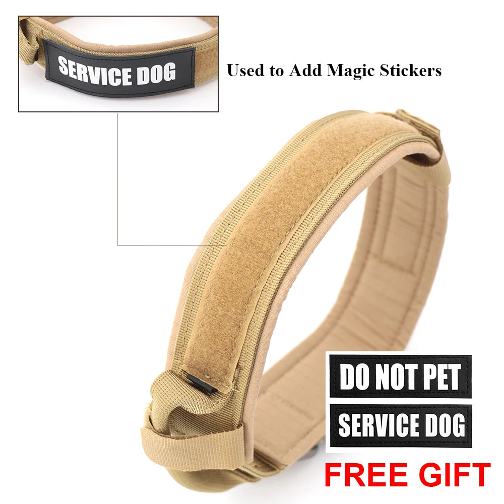 Dog Training Adjustable Tactical Dog Collar Leash Set