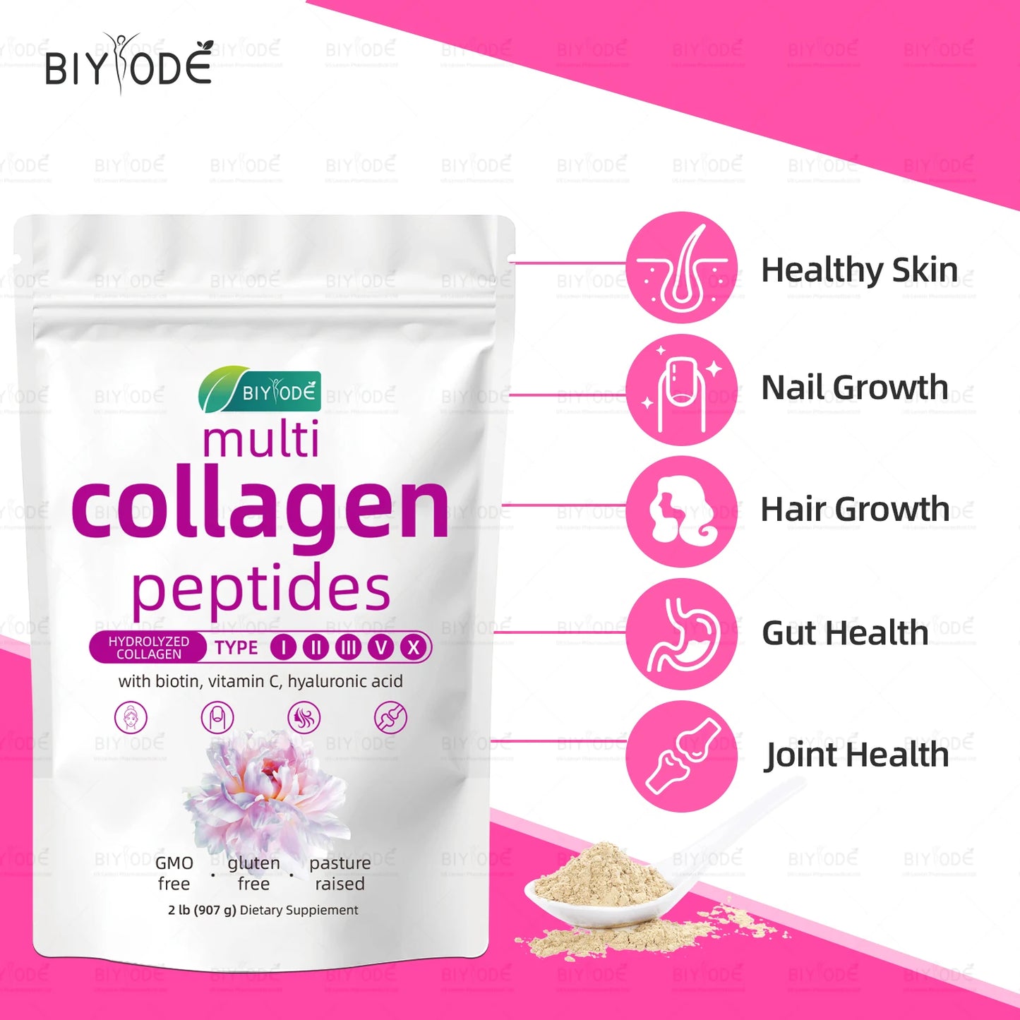 BIYODE Vitabio Hydrolyzed Collagen Powder 1800mg 60Servings