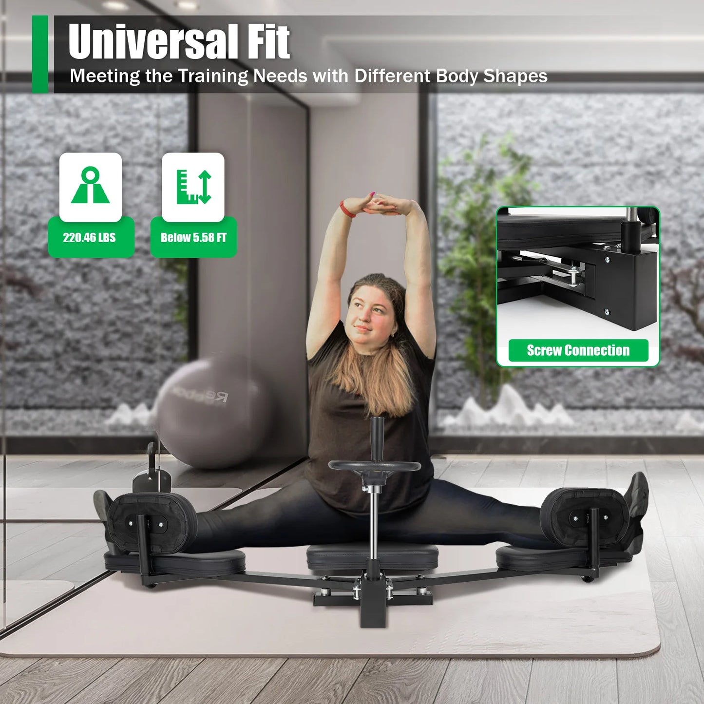 Leg Stretcher Fitness Training Equipment Sports Flexibility Stretching Machine 100KG for Ballet Yoga Exercise