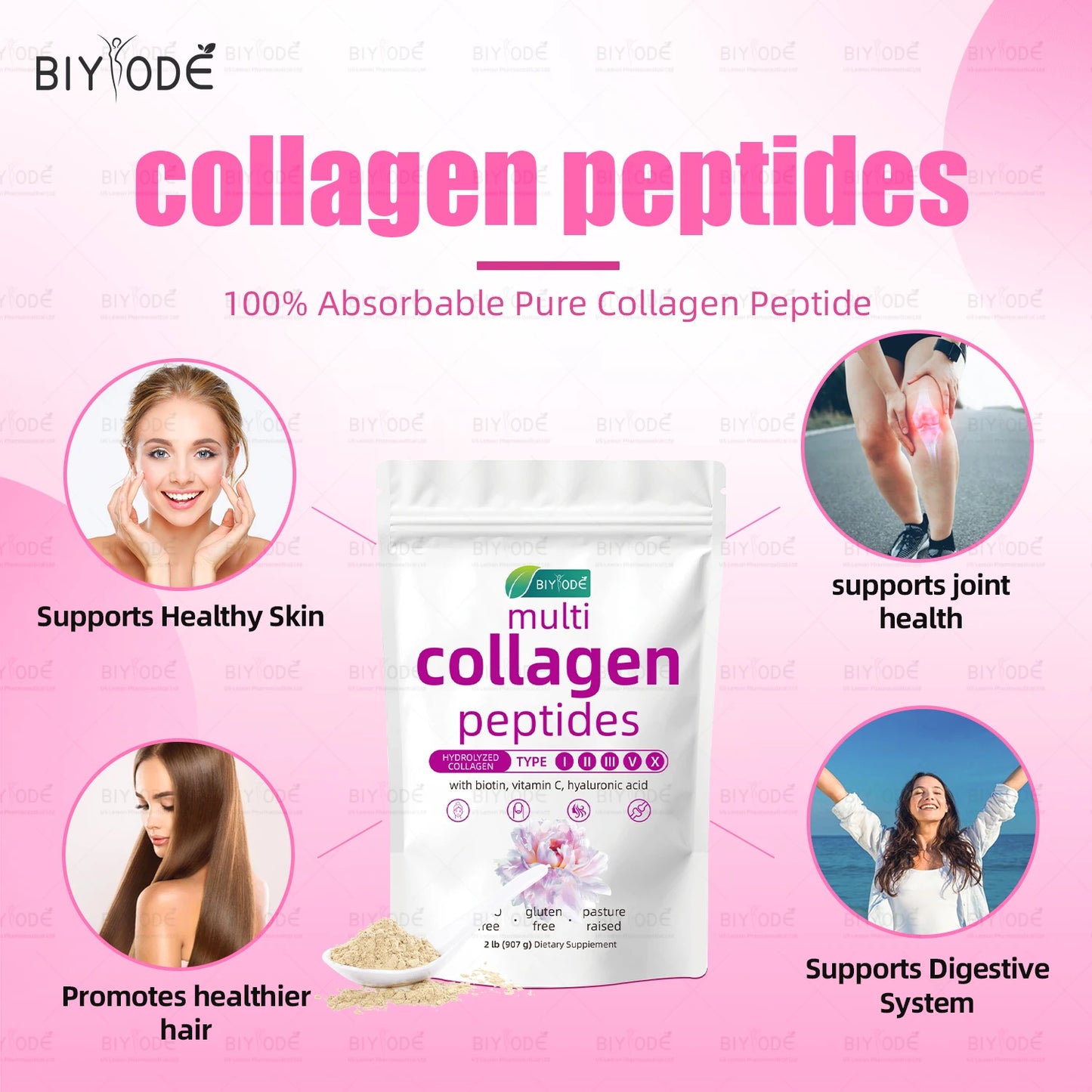 BIYODE Vitabio Hydrolyzed Collagen Powder 1800mg 60Servings