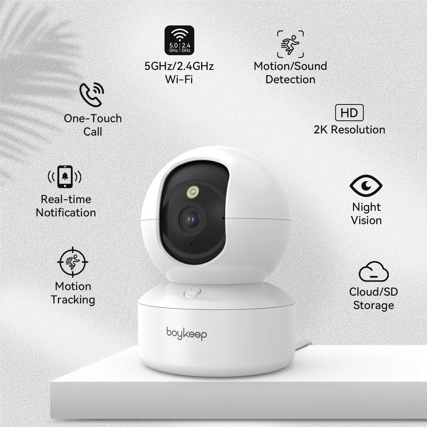 3MP 5G/2.4GHz WiFi Indoor Home Security IP Camera 24/7