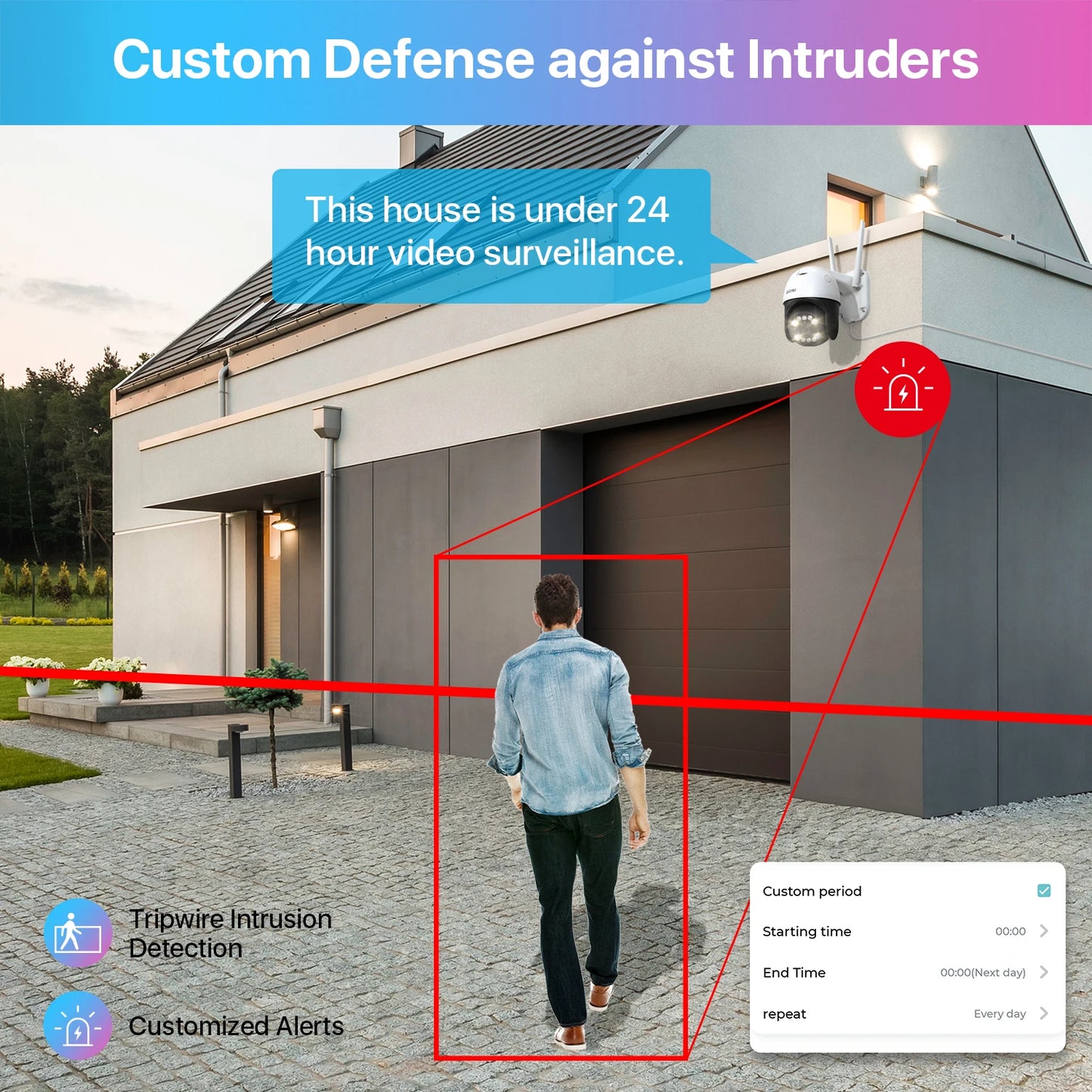 ZOSI 5MP HD WiFi PTZ Security Camera with Color Night Vision