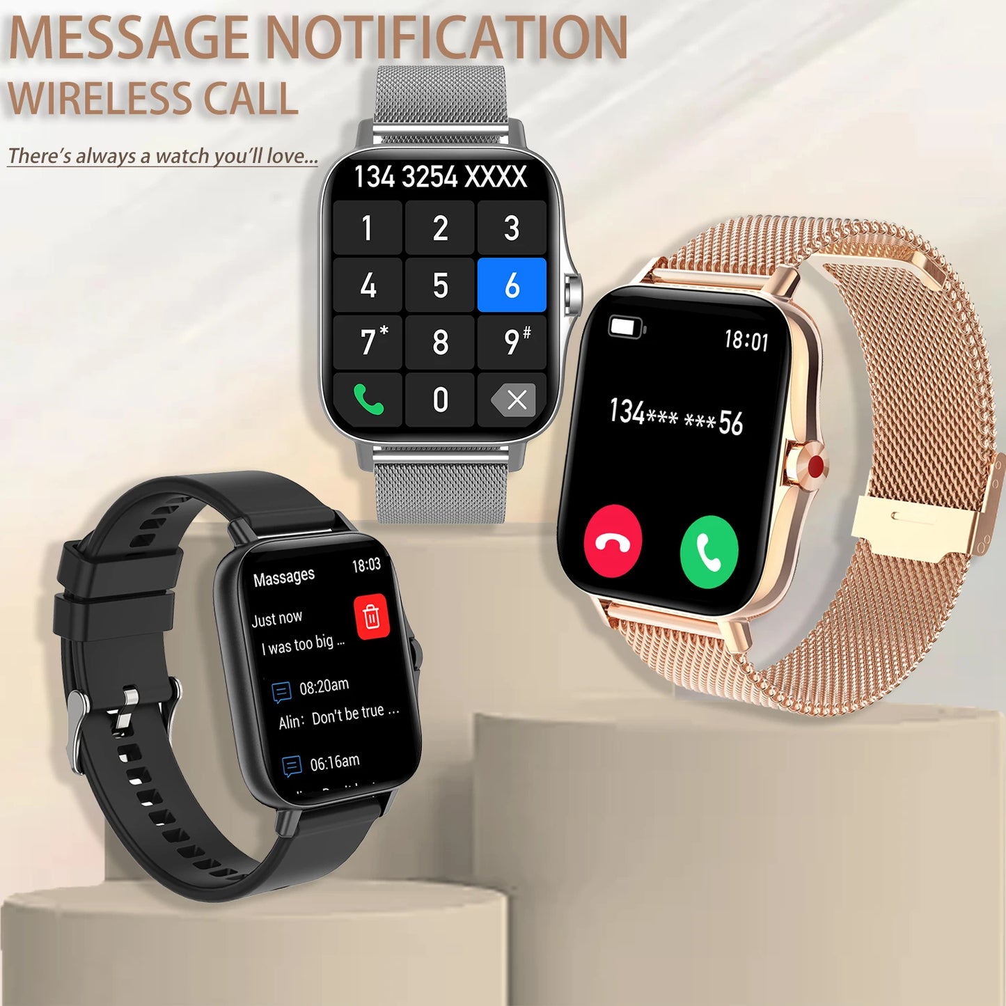 INNOFOVO Smartwatch Fitness Tracker With Wireless Calls
