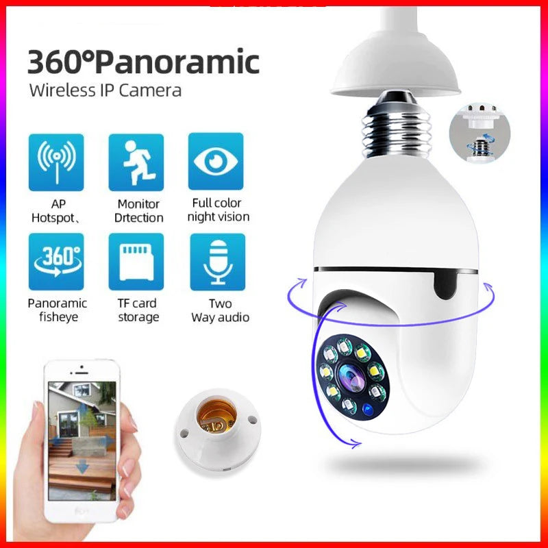 Wifi IP E27 Bulb Surveillance Camera Night Vision Wireless Home Security CCTV Mini Camera 1080P