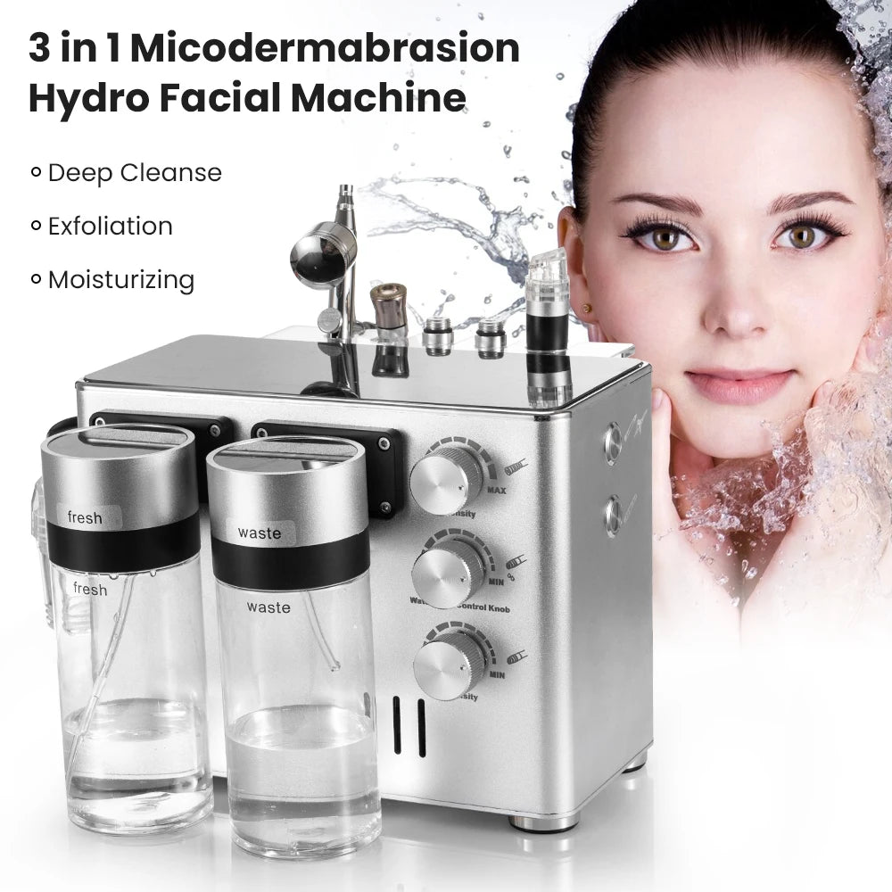 3 In 1 Hydro Dermabrasion Machine Deep Cleansing Facial Spa Microdermabrasion for Dead Skin Removal