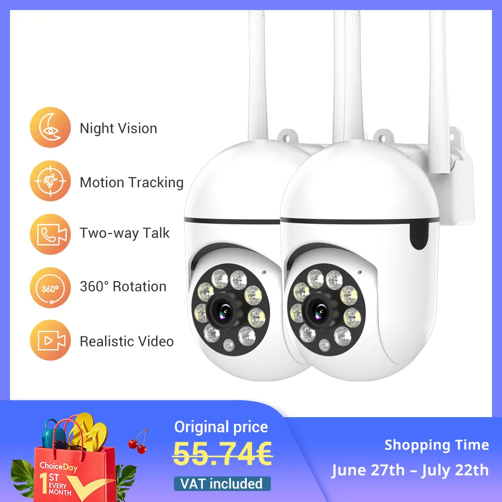 BoyKeep Indoor Outdoor WiFi Security Camera 1080P 2 Way Audio