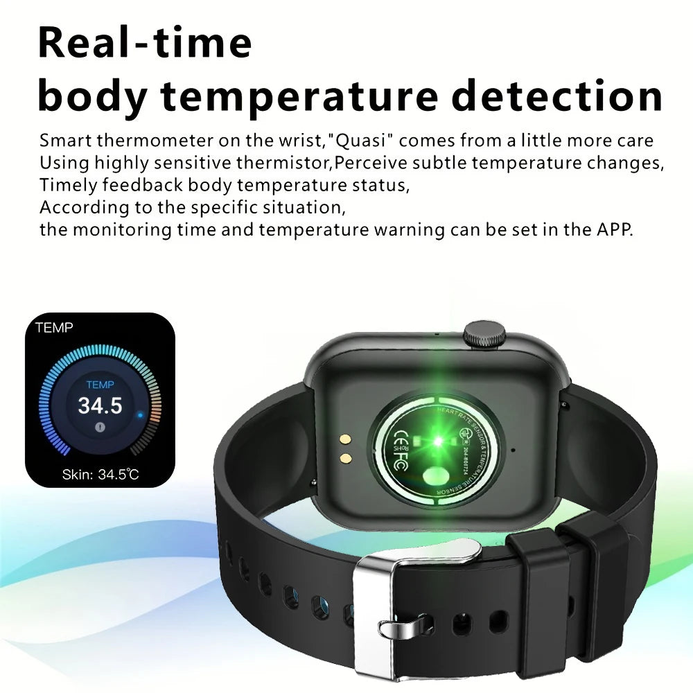AI Voice Assistant Smart Watch, 2.0 HD Screen, Temp Check