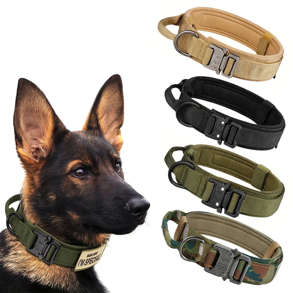 Dog Training Adjustable Tactical Dog Collar Leash Set
