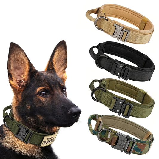 Dog Training Adjustable Tactical Dog Collar Leash Set