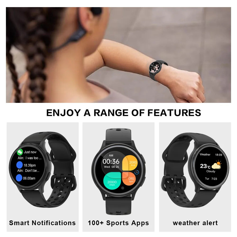 Smart Watches for Women 1.27 Inch Fitness Tracker for iPhone and Android