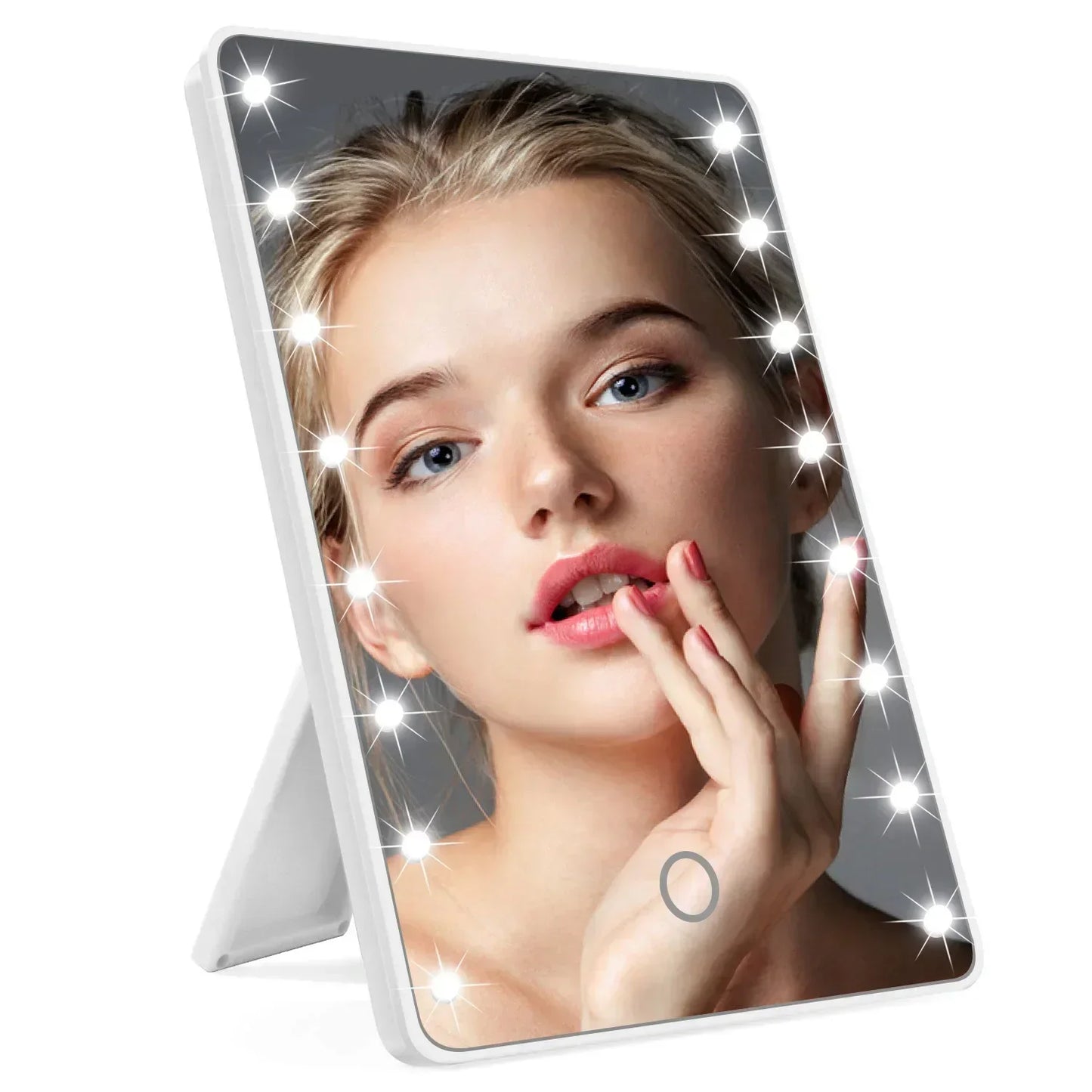 LED Makeup Mirror With Touch Adjustable Light Portable Desk