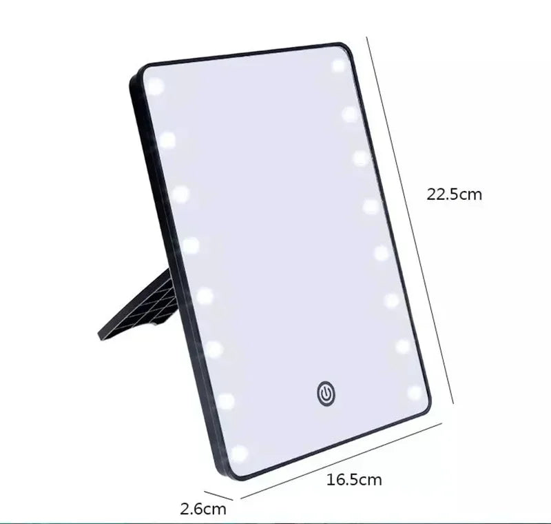 LED Makeup Mirror With Touch Adjustable Light Portable Desk