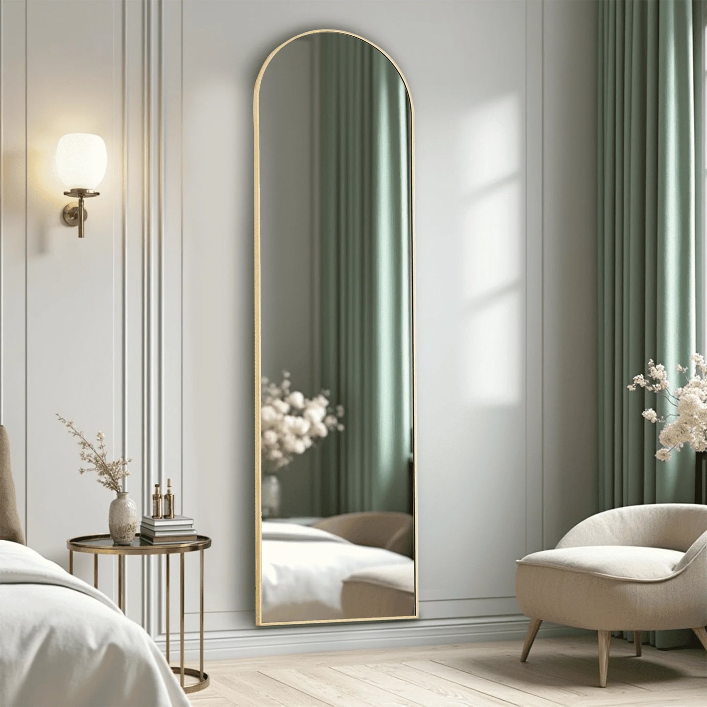 Hign-concerned Aluminum Alloy Arched Floor Mirror Bracket