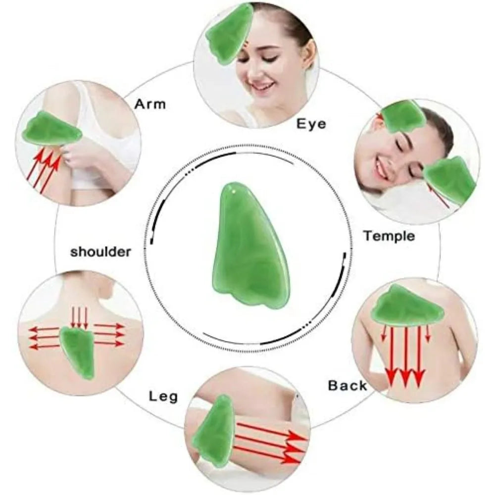 Hign-concerned Natural Jade Gua Sha Scraping Massage Tool
