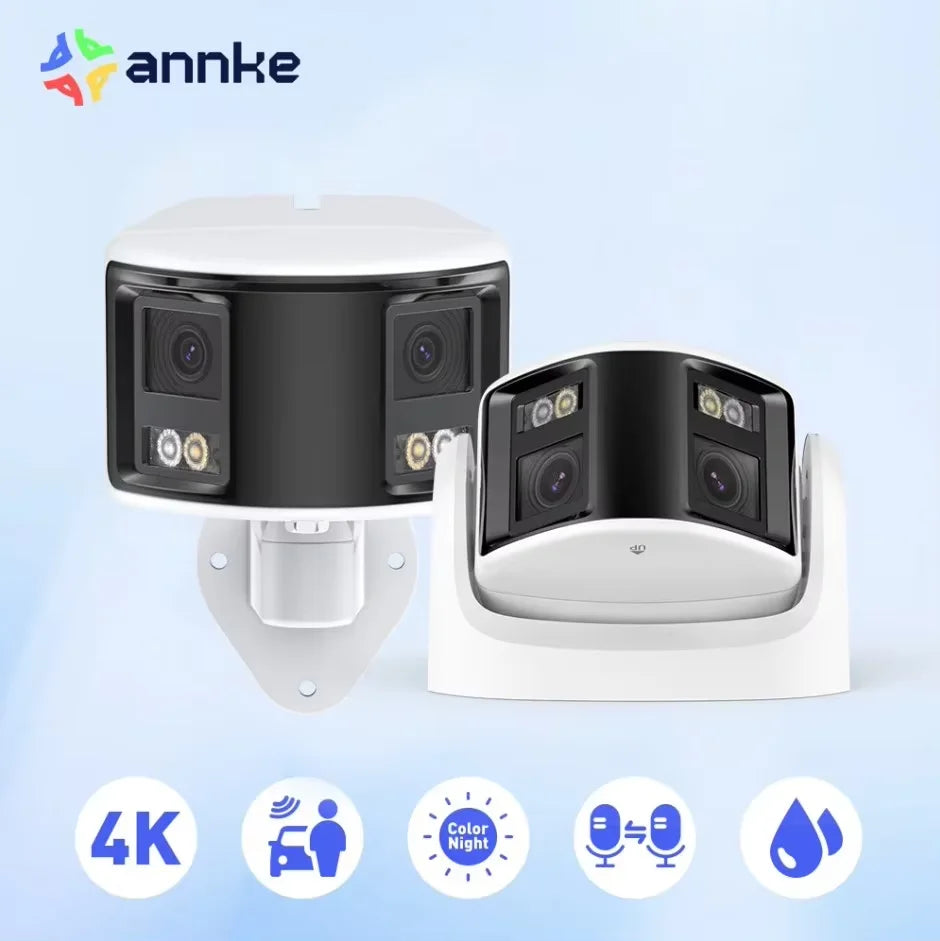 Annke Smart Home 180 Degree 8MP Duo POE Dual Lens Wide View Outdoor Video Camera 4K AI Human Detection 8MP Security CCTV Camera
