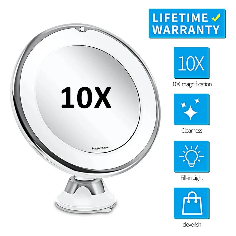 10x Magnifying Vanity Mirror With Lights Touch Screen Led