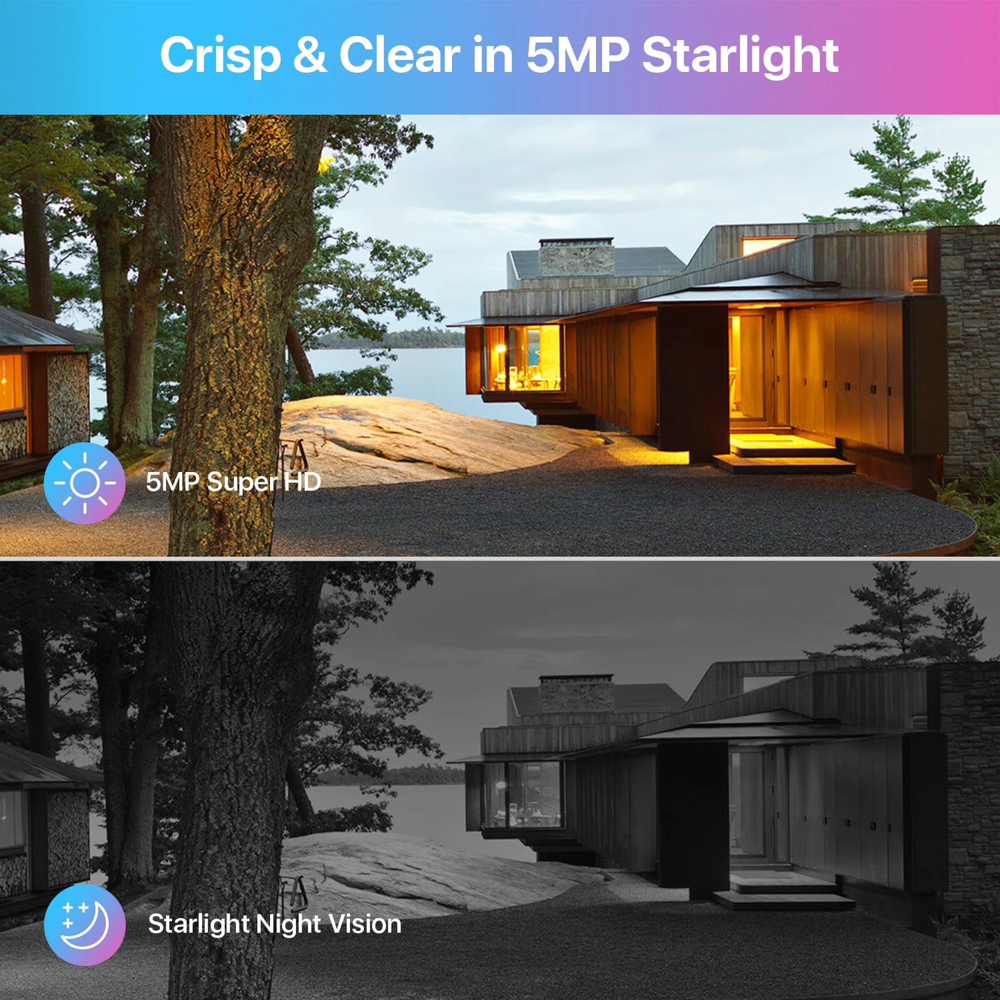 ZOSI 5MP HD WiFi PTZ Security Camera with Color Night Vision