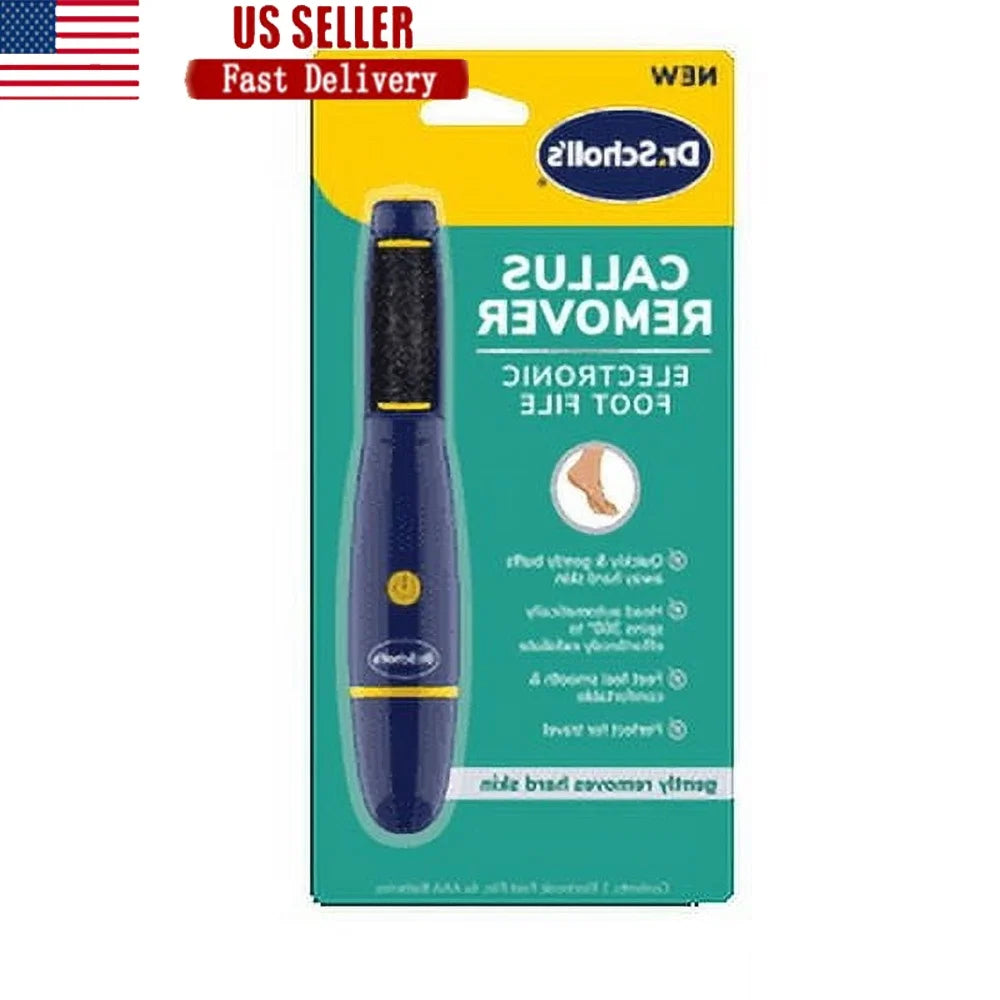 Electronic Foot File Callus Remover 360 Degree Rotating Roller Gentle Hard Skin Removal Compact Travel Size Batteries Included