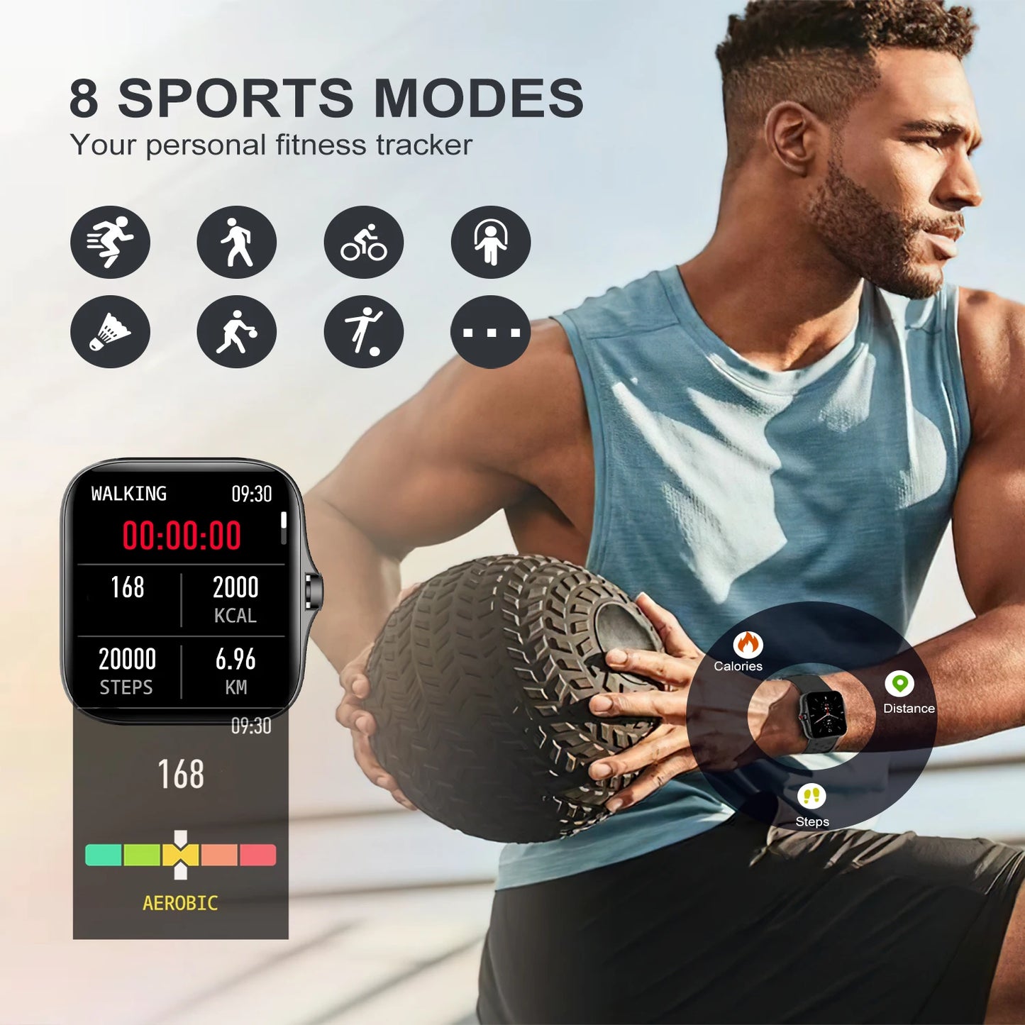 INNOFOVO Smartwatch Fitness Tracker With Wireless Calls