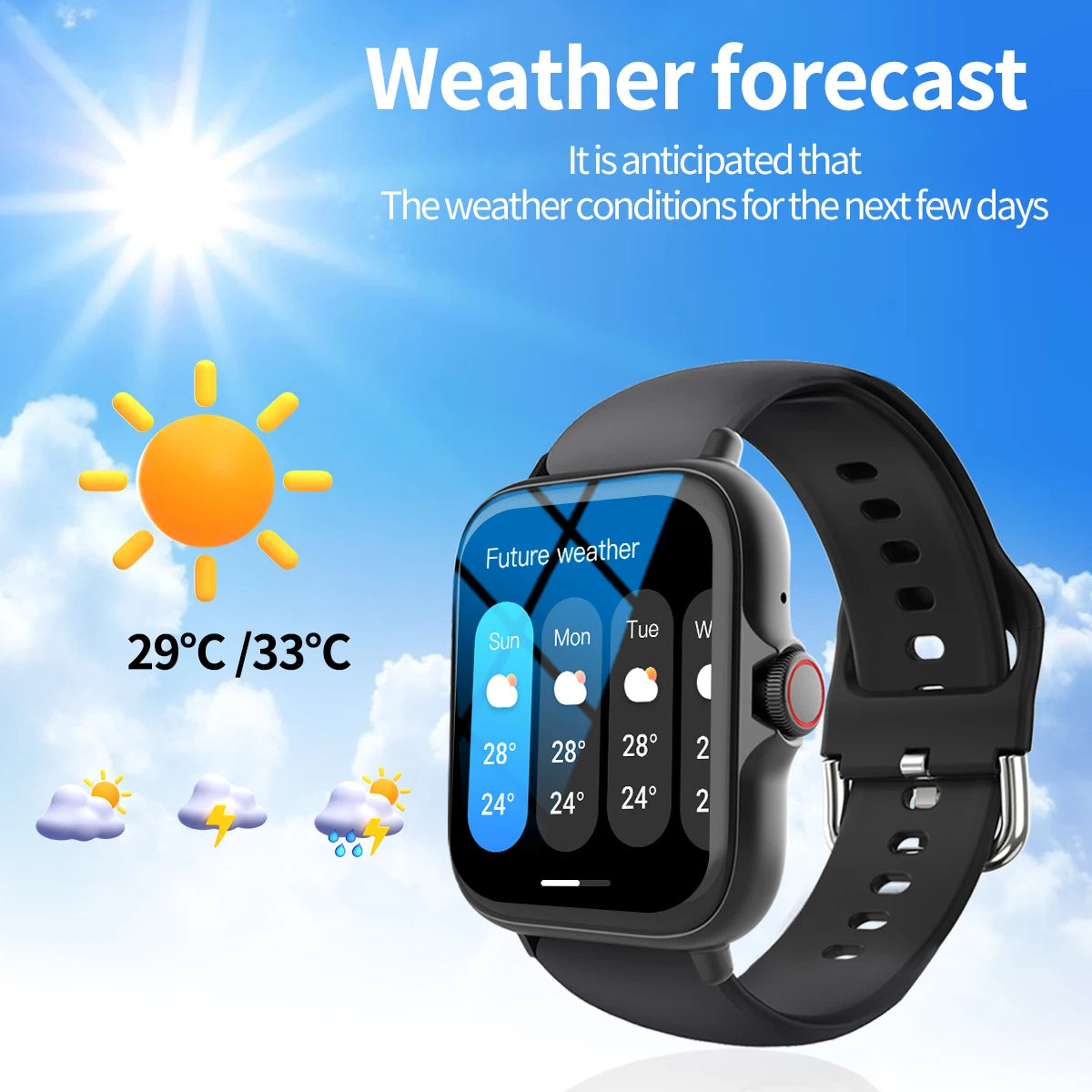 Smart Watch With Full Touch Screen Call Message Reminder Music Control Compatible With iPhone Android