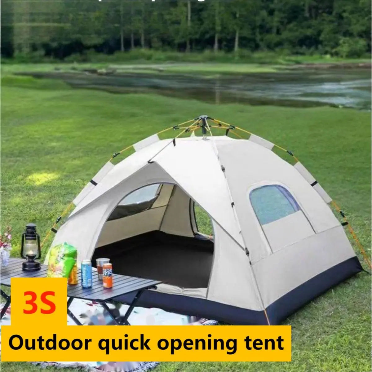 Outdoor Self-driving Travel Camping Tent Automatic Quick-open Tent Two Doors Two Windows