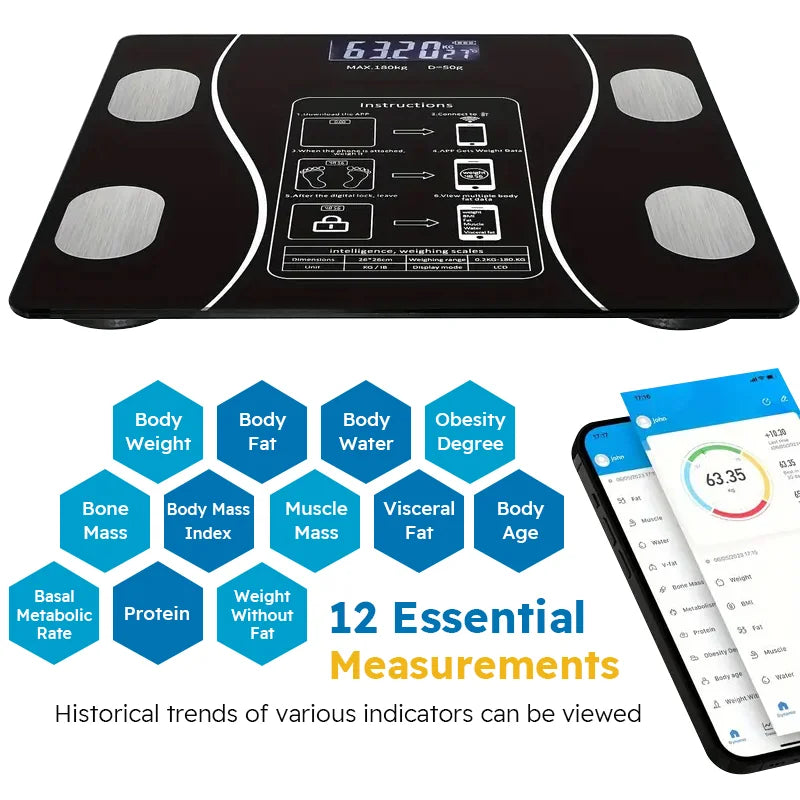 Smart Body Fat Scale With Wireless LED Digital Scale