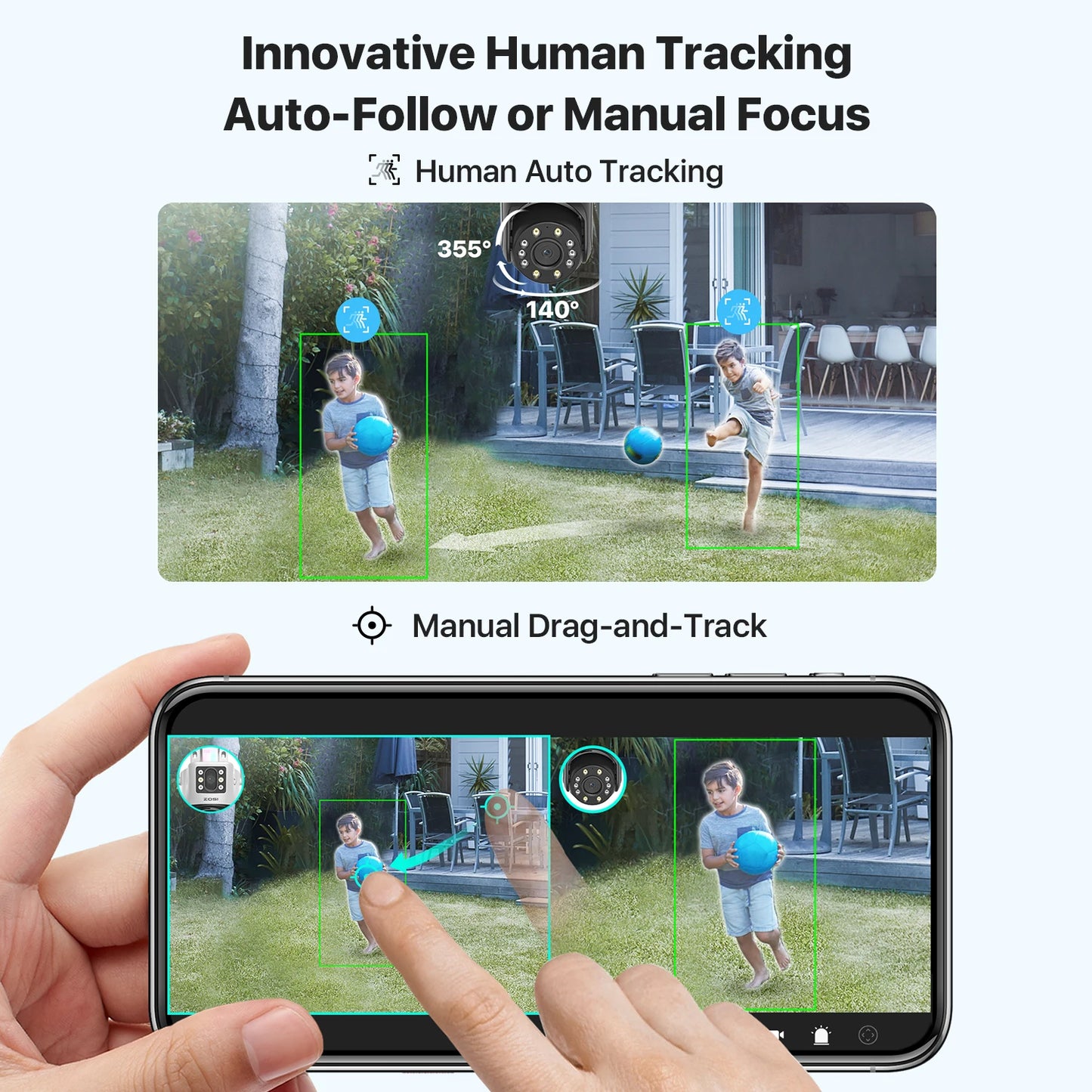 ZOSI C298Pro Max 4K 8MP Dual Lens PTZ Security Camera