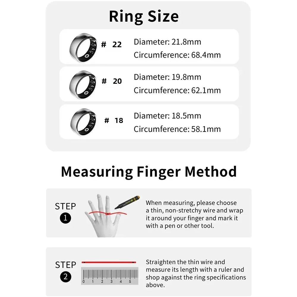 2025 Smart Ring Women Men For Iphone Android Health Monitor