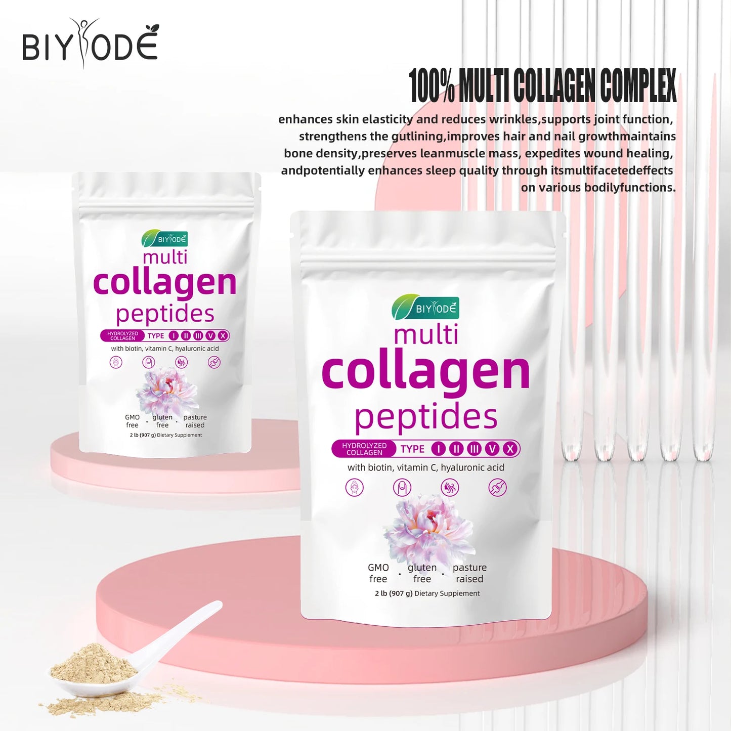 BIYODE Vitabio Hydrolyzed Collagen Powder 1800mg 60Servings
