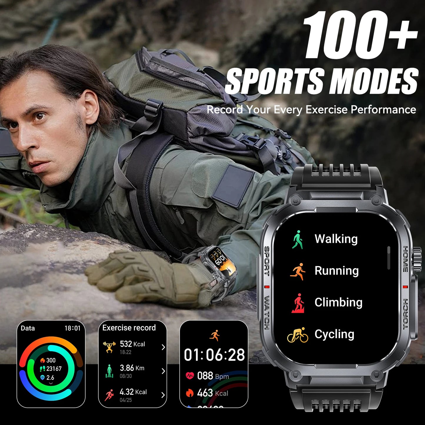 EIGIIS Smart Watch With Compass And Fitness Tracking Features
