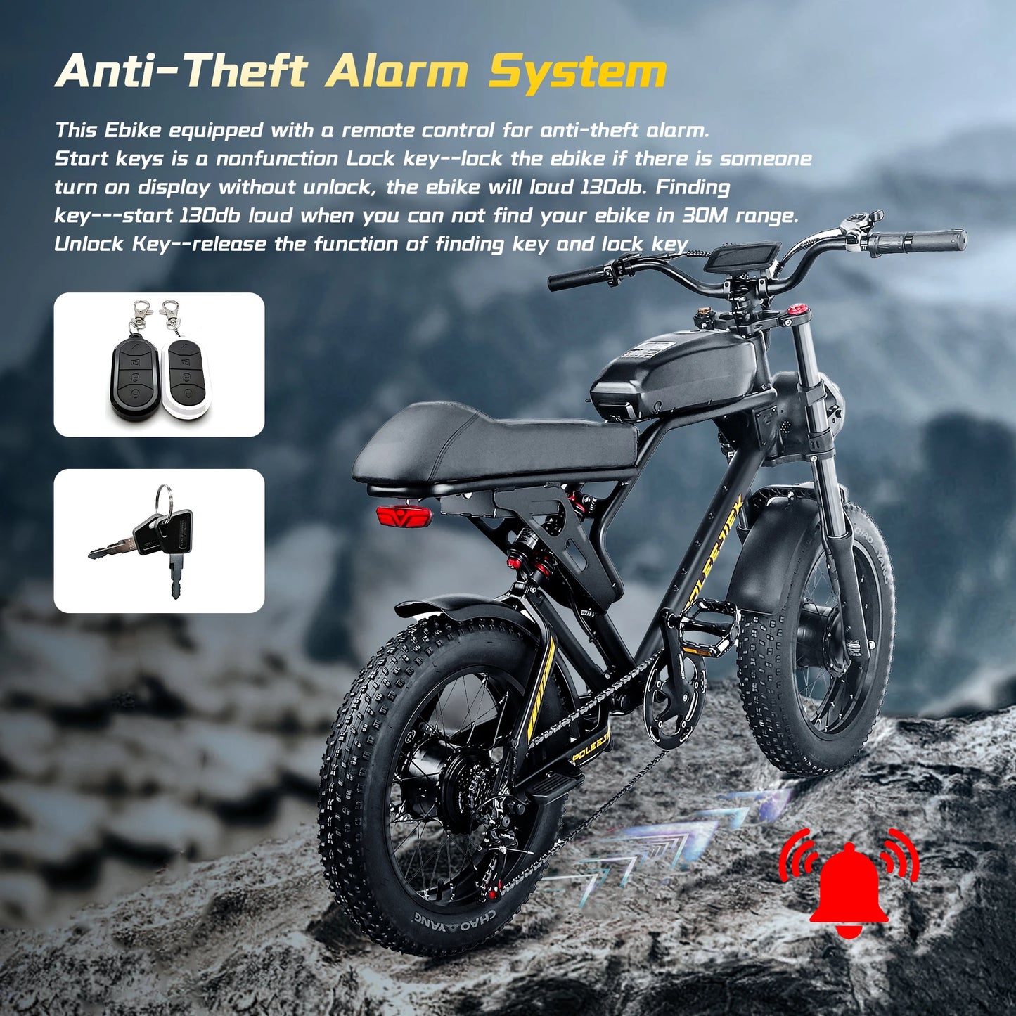 4500W 40MPH Electric Bike with 25.6Ah Battery 100Miles