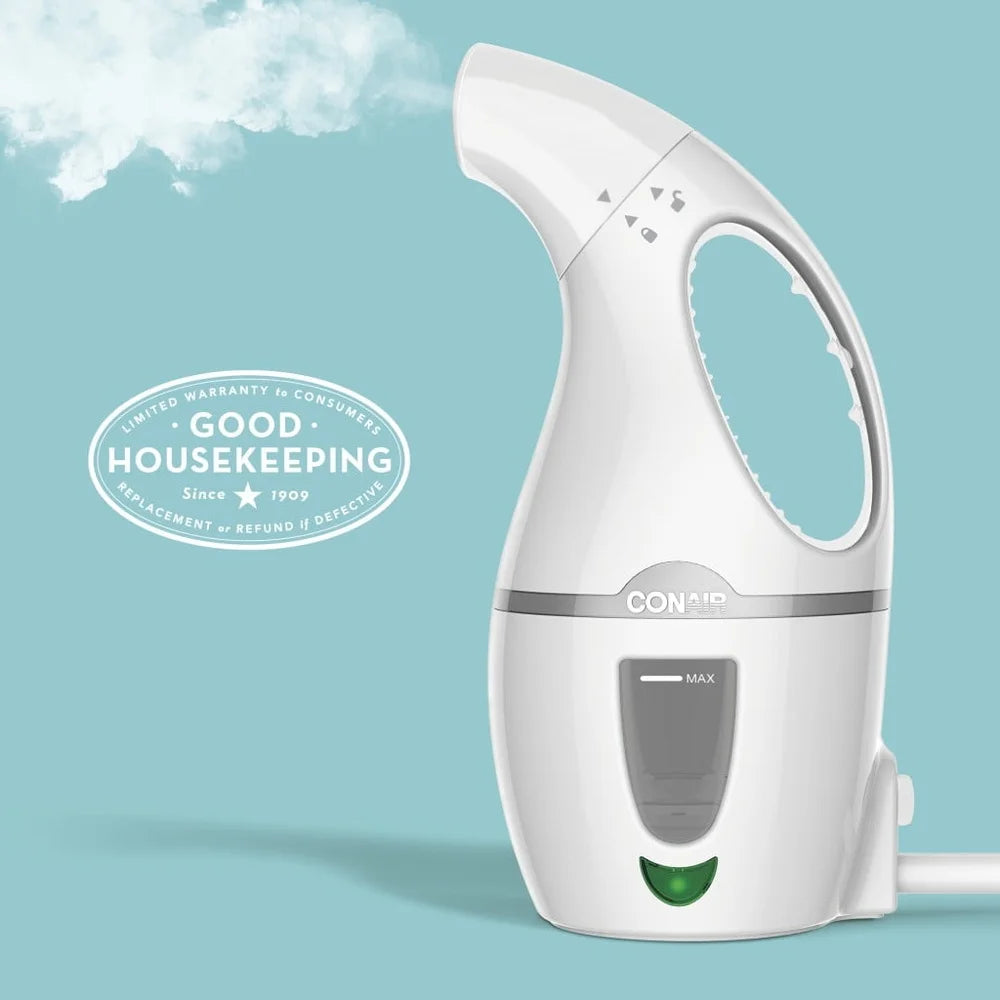 Handheld Travel Garment Steamer 1100W Quick Wrinkle Remover Compact Design Ergonomic Handle Detachable Water Tank Ideal Home