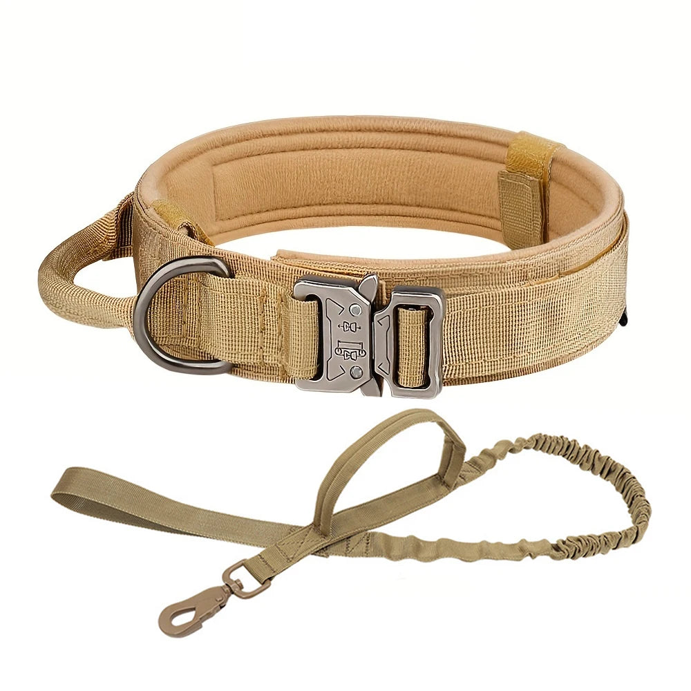 Dog Training Adjustable Tactical Dog Collar Leash Set