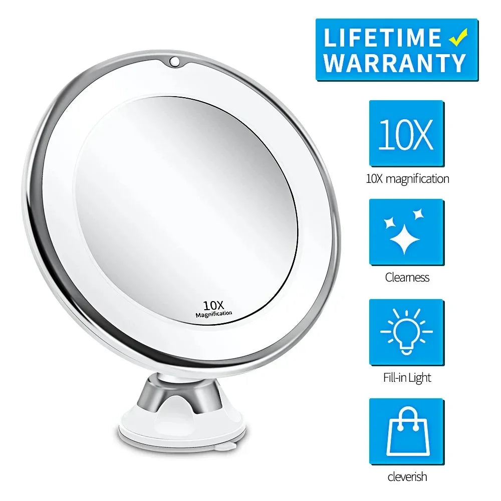 10x Magnifying Vanity Mirror With Lights Touch Screen Led