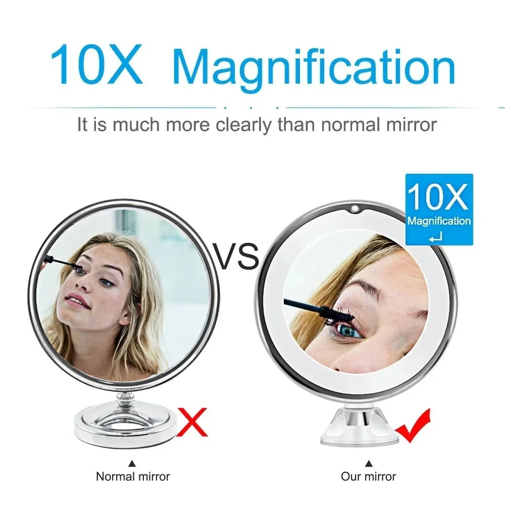 10x Magnifying Vanity Mirror With Lights Touch Screen Led